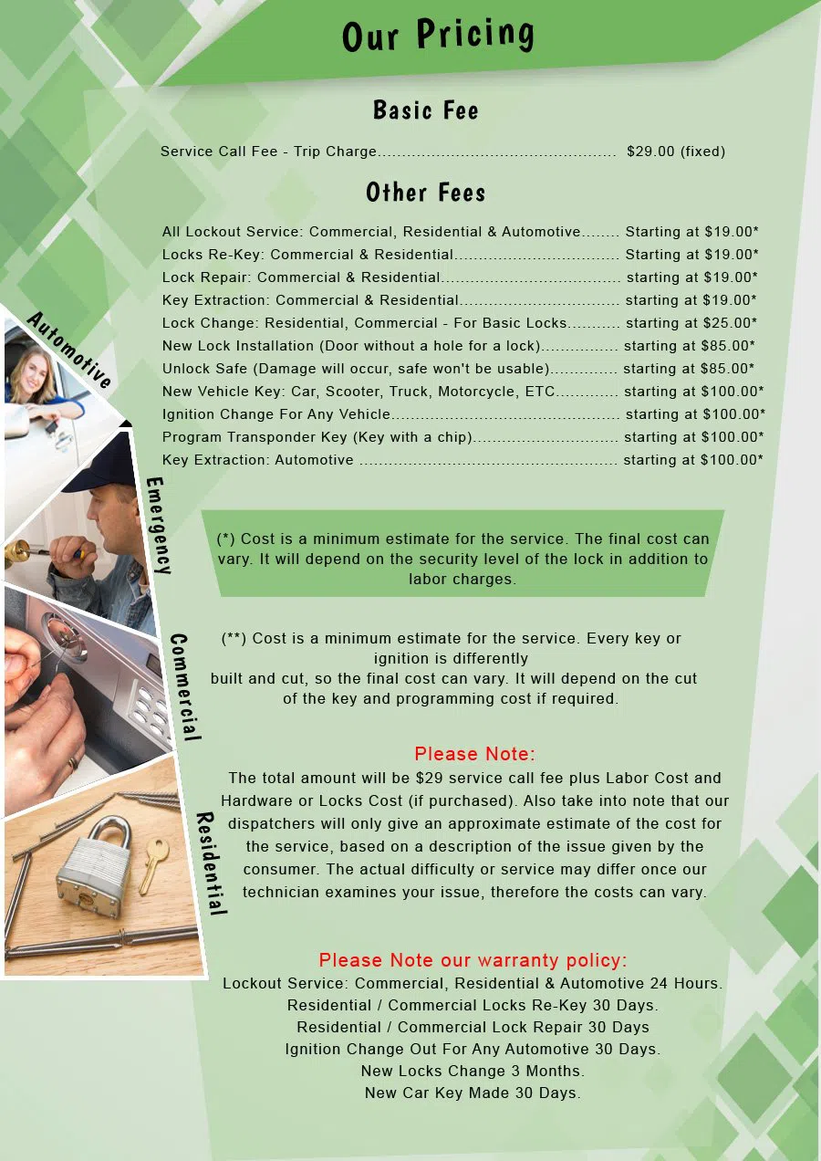 Locksmith Of Nashville  Nashville, TN 615-486-3020 - Pricelist-2